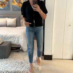 7 For All Mankind Blue Ankle Cropped Jeans Ladies 29